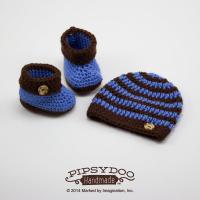 Pipsydoo Striped Button Beanie & Cuffed Boots