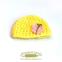 Crossed Stitch Beanie With Butterfly