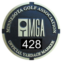 MGA Yardage Marker Insert - Front Engraved (Black/White)